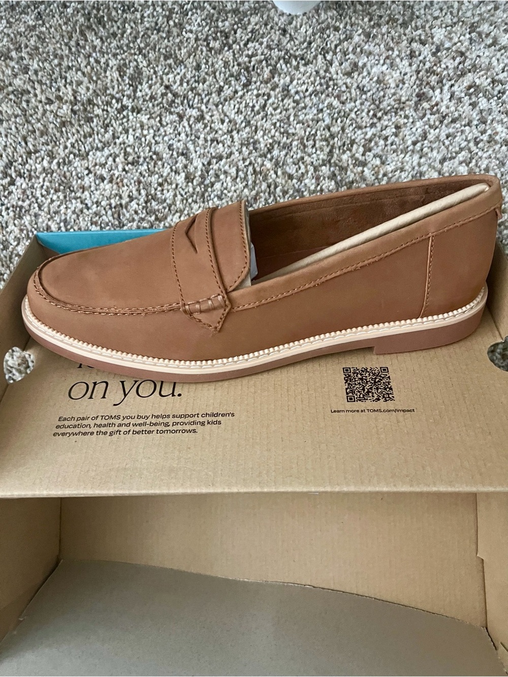 TOMS - Women’s Marie Loafer Brown Sugar Leather - size 9 - NEW